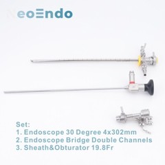 Urology Rigid Cystoscope 30 Degree 4x302mm With Sheath And Endoscope Bridge