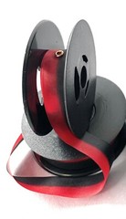 Black with Red Ribbon Universal Typewriter Ribbon with eyelets 2 Inch Spool