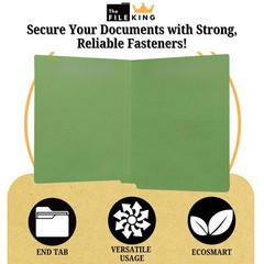End Tab Green File Folder – Letter Size | Box of 100 | Full Side Folder for C…