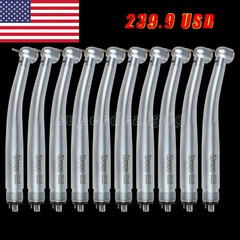 10Pcs USA Dental Fiber Optic LED E-generator Turbine Handpiece Triple 4Hole UDM4