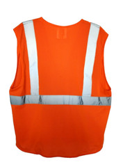 PIP Safety Vest Size Large with Pockets Hook and Loop Closure Type R Class 2