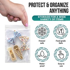 Strong 2 Mil Clear Reclosable Zip Plastic Lock Bags Poly Jewelry Zipper Baggies