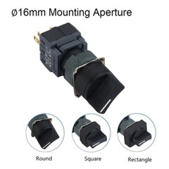 16mm IP40 2/3 Position Selector switch Maintain/Return Round Plastic Knob Switch