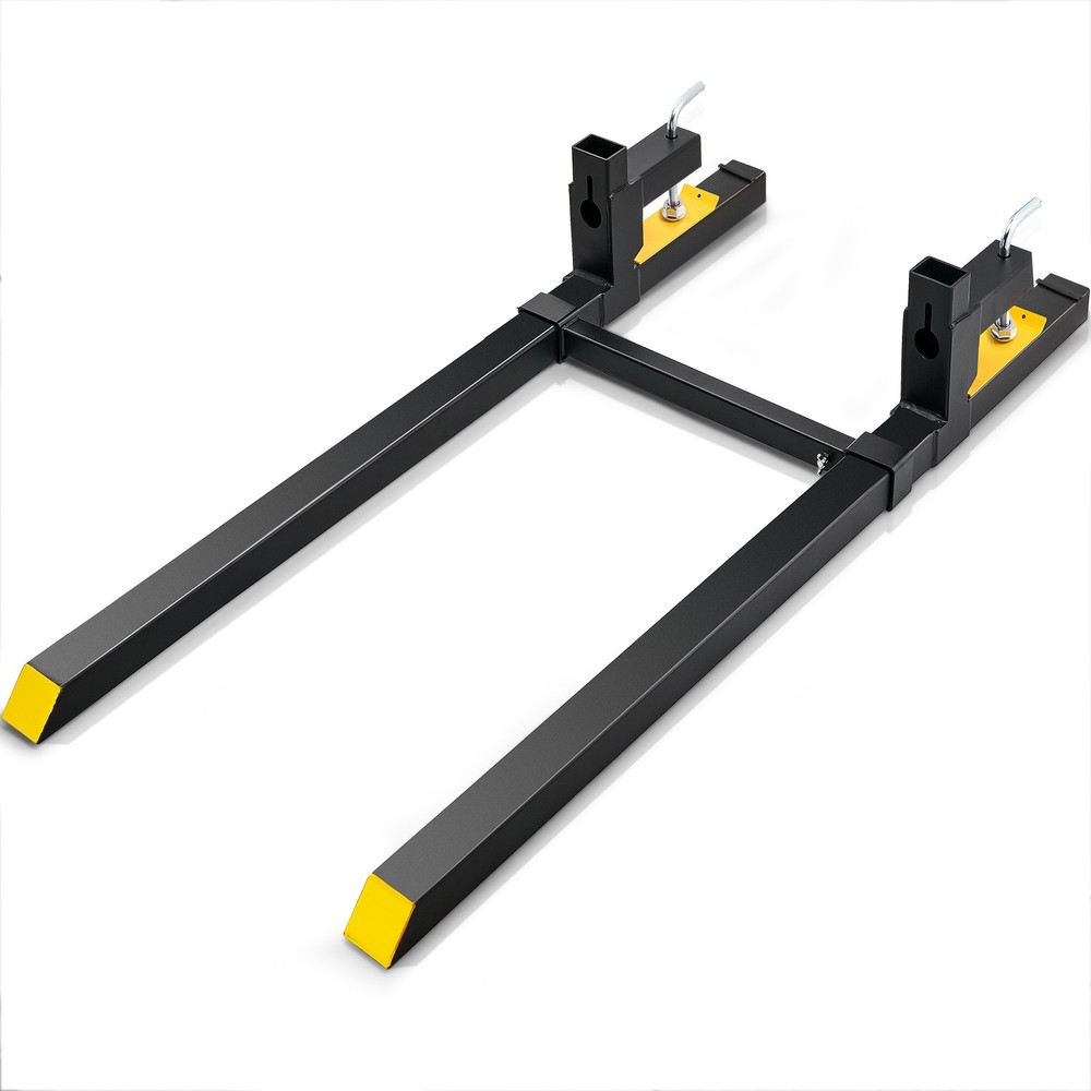 VEVOR Clamp on Pallet Forks 2000lbs Tractor Forks 60″ Adjustable Bucket Forks