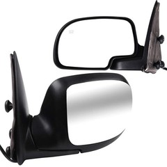 Black L&R Side Mirrors 01-02 Chevy Silverado 1500 HD Heated Manual Folding