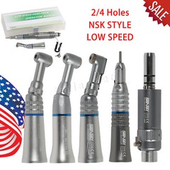NSK Style Dental Low Speed Handpiece Straight Contra Angle Air Motor 1:1 Attach
