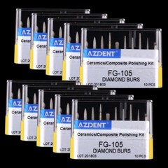 10pc Dental Diamond Burs FG-105 Composite Polishing Kit for High Speed Handpiece