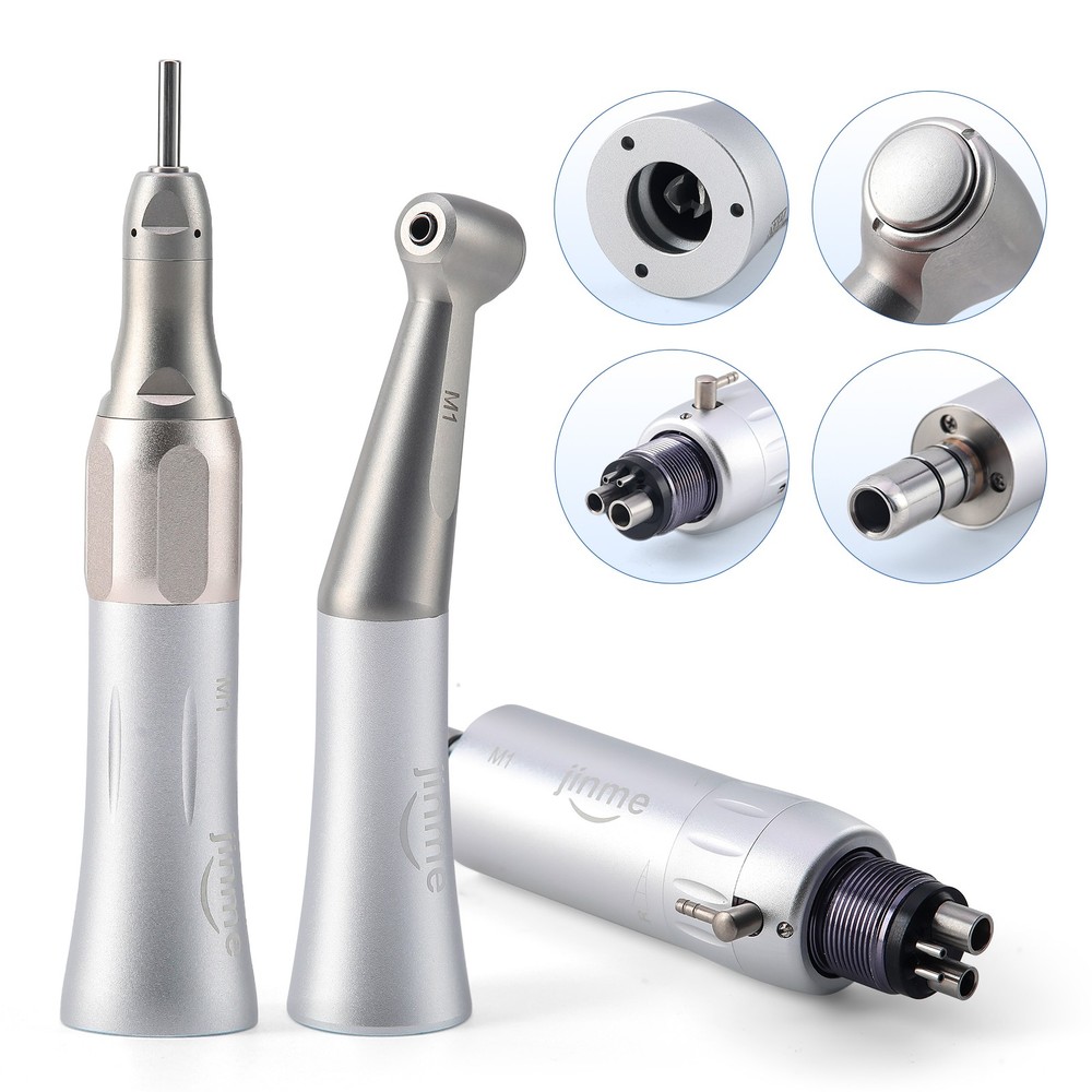 Jinme Dental Low Speed Handpiece Set 4H External Contra Angle Straight Air Motor