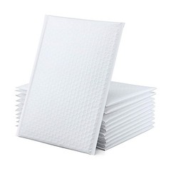 Water Resistant Bubble Envelope Mailers [10 Pack] 6 inch x 9 inch #0 White Poly