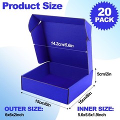 Shipping Boxes,20 Pack Blue Corrugated Cardboard Boxes,Recyclable Mailer Boxe…