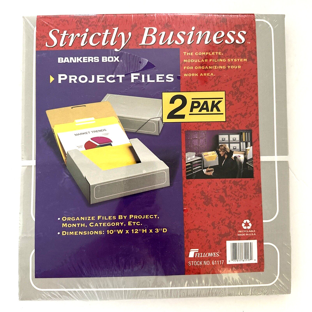 2 Pack Bankers Box Project Files 10″ W x 12″ H x 3″ D Organize Filing Work Gray