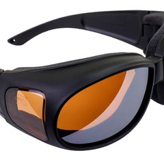 Global Vision Outfitter Safety Glasses Black Frames Anti-Fog Driving Mirror Lens