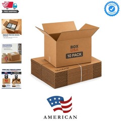 Moving Boxes Medium Holds 65lbs, 18″L x 14″W x 12″H 10-Pack | Corrugated Card…