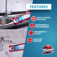Kraken Bond RTV Silicone Caulk Brown (12×10.1 | Waterproof Caulk | 12 Pack