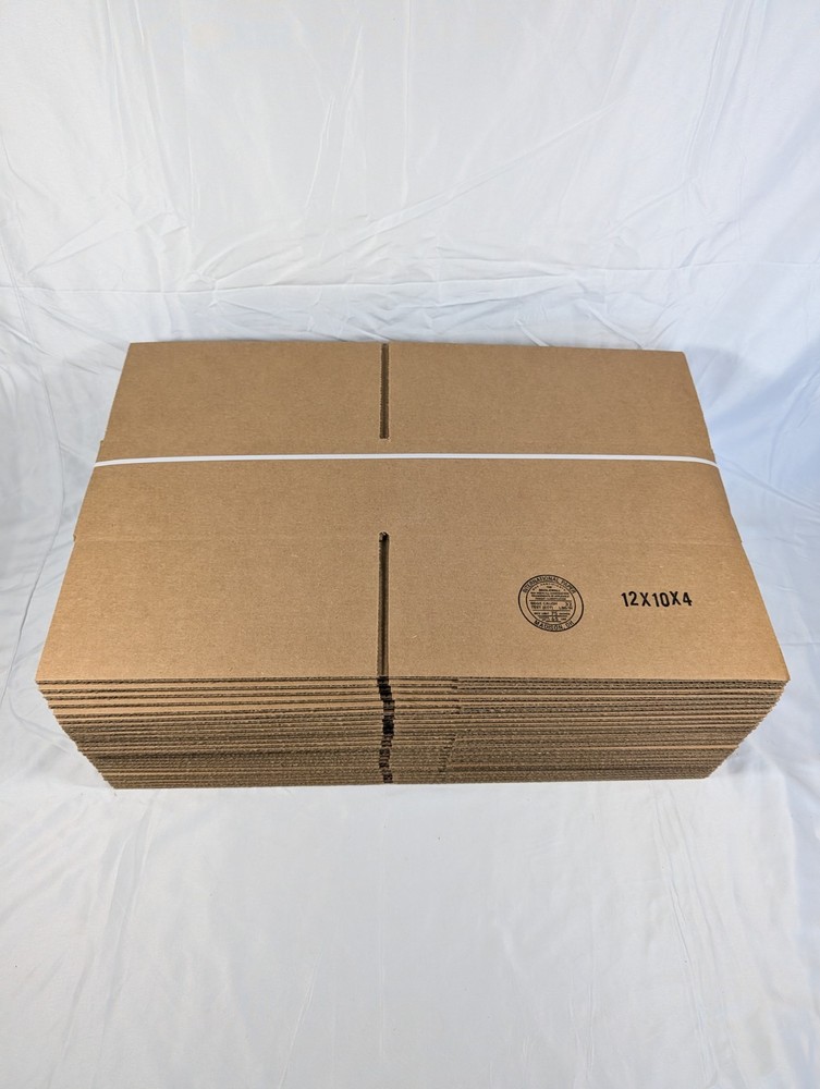 25 Pack 12x10x4 Shipping Boxes Corrugated Cardboard Moving Storage Mailers NEW