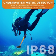 Underwater Metal Detector IP68 Waterproof 1600mAh Rechargeable Fully Submersible