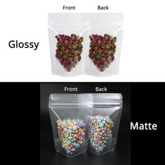 Multi-Size High Quality Glossy & Matte Clear Plastic Mylar Stand up Zip Lock Bag