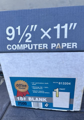 Vintage 9.5×11 Computer Paper White 1/2″ Perforation 2500 Sheets Made in USA