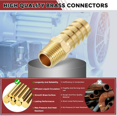 Pack of 1 Brass Hose Barb Fittings Adapter Connector 1/2″ Hose Barb to 1/4″ NPT