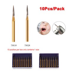 10-100PCS Dental Trimming & Finishing Gold Burs Carbide Burs FG 7901 7902 KY