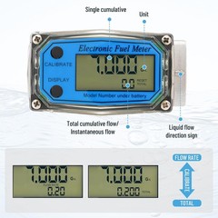 Flow Meter 1″ Digital Turbine Fuel Meter Waterproof Inline NPT Thread Flowmeter