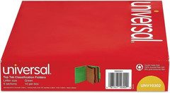 Universal 10302 Pressboard Classification Folders, Letter, Green