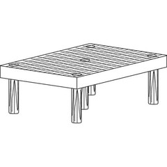 Structural Plastics D3624 Dunnage Rack, 500 Lb Load Capacity, Hdpe, 12 In H X