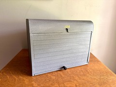 Vintage Brumberger Roll-Top Metal File Cabinet ~ Metal Roll Top Dark Room Photo