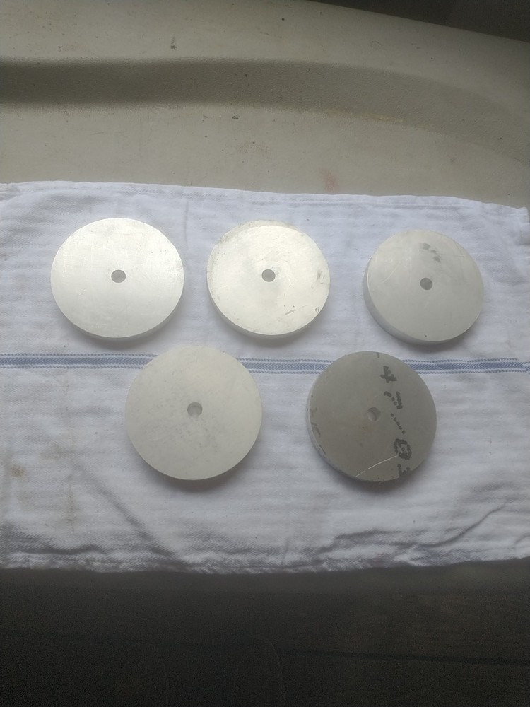 6061 T6 Aluminum Round 4 3/4 Dia. 5/8 Thick 1/2 In Hole Thru The Middle 5 Pcs