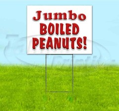JUMBO BOILED PEANUTS 18×24 Yard Sign WITH STAKE Corrugated Bandit USA FOOD