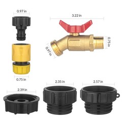 IBC Tote Garden Hose Adapter for 275–330 Gallon Tanks, Solid Brass IBC Tan