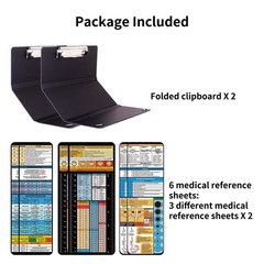BEKAclub 2Pack Foldable Nurse Clipboard – Black Plastic Medical Clipboard wit…