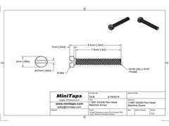 Screw; Thread 00-90 1.16mm, 2.0mm Head, 8.5mm Length SS 100 ct #SA697