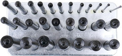 28 Pcs Transfer Punch Set, 3/32” to 1/2” by 64Ths in Metal Index, 0250-0028