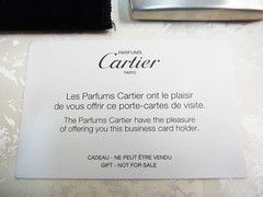Authentic Cartier Business Card Holder Stainless steel Case Rare w/Pouch & Paper