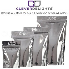 1000 Pack – 2oz Silver Stand Up Pouches – 4″ x 6″ x 2″ – Zipper Bag – 4x6x2 Inch