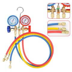 AC Manifold Gauge Set A/C Refrigeration 3 Way Hose Fit For R502 R134a R12 R22