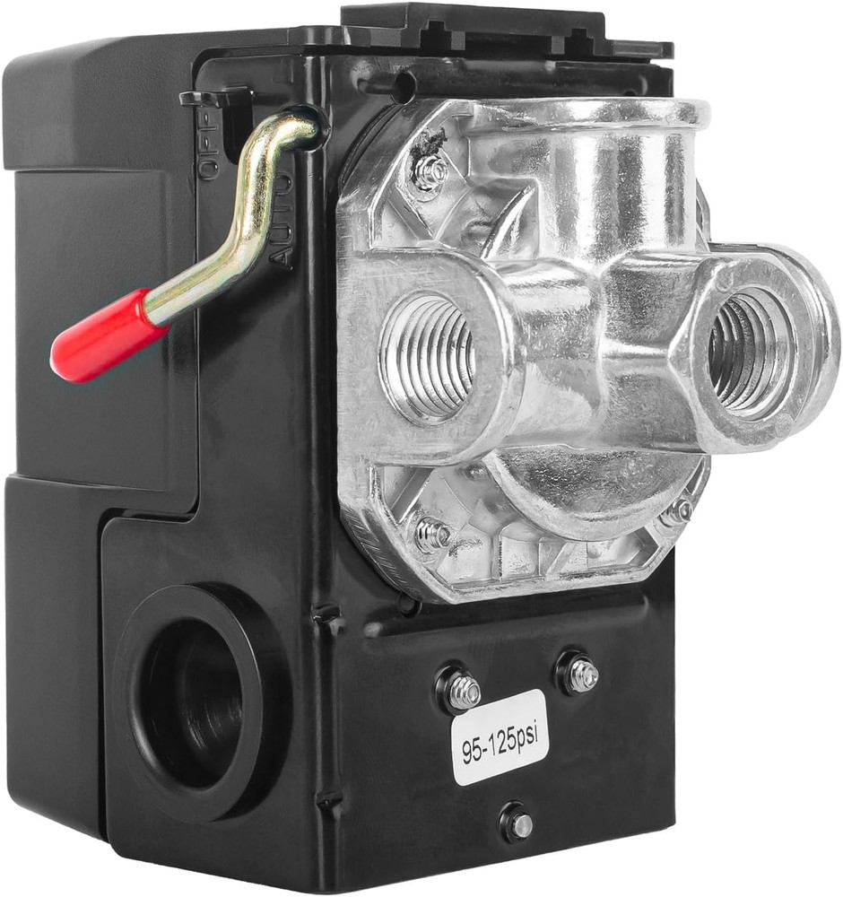 LF10-4H Air Compressor Pressure Switch Parts 4-Port Black
