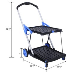 2-Tier Collapsible Multi-Purpose Utility Shopping Cart