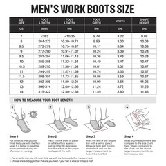 NINGO Men Steel Toe Waterproof Work Boots Square Toe Industrial Motorcycle Boots