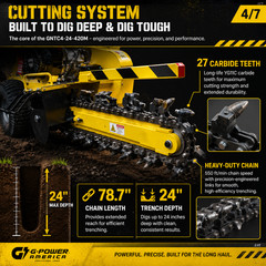 3.3 ft/min Trenching Speed for Garden Gasoline Trencher 15HP 4Stroke OHV Engine