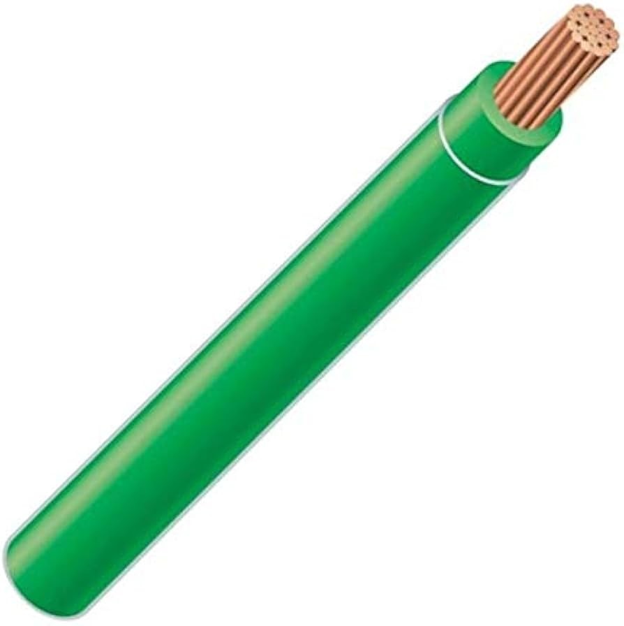 #2 AWG THHN Stranded Electrical Wire Black Green