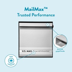 Mailmax Textured Black & Silver, Large, Galvanized Steel & Aluminum, Post-Mount