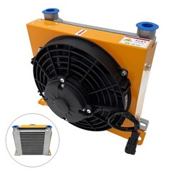 RJ-224 65L/Min Hydraulic Oil Cooler Air Cooled Oil Radiator Heat 12V