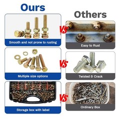 1020PCS Grade 8.8 Metric Bolt Assortment Kit M4 M5 M6 M8 Hex Bolts Nuts Washer