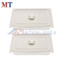 2-Pack Full Size Hotel Steam Table Pan with Lid 4 Inch Deep Stainless