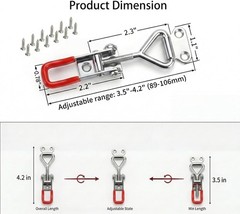 3 Pcs Adjustable Toggle Latch 4001, Quick Release Hand Tool Toggle Clamp 220Lbs