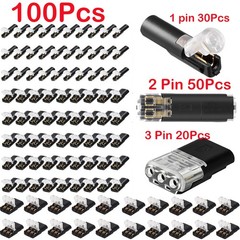 100Pcs 1/2/3 Pin Electrical Wire Connectors Kit Quick Splice Wire Connectors