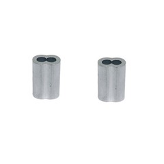 2 Pc 3/8″ Aluminum Sleeve Wire Rope Swage Crimp Clip Duplex Oval Sleeves
