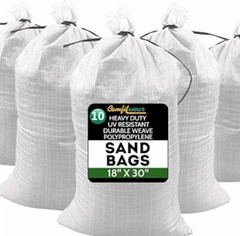 Heavy Duty Durable SandBags Empty Woven Water Resistant UV Protection (10 PACK)